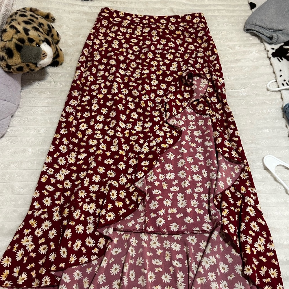 Floral Burgundy Skirt